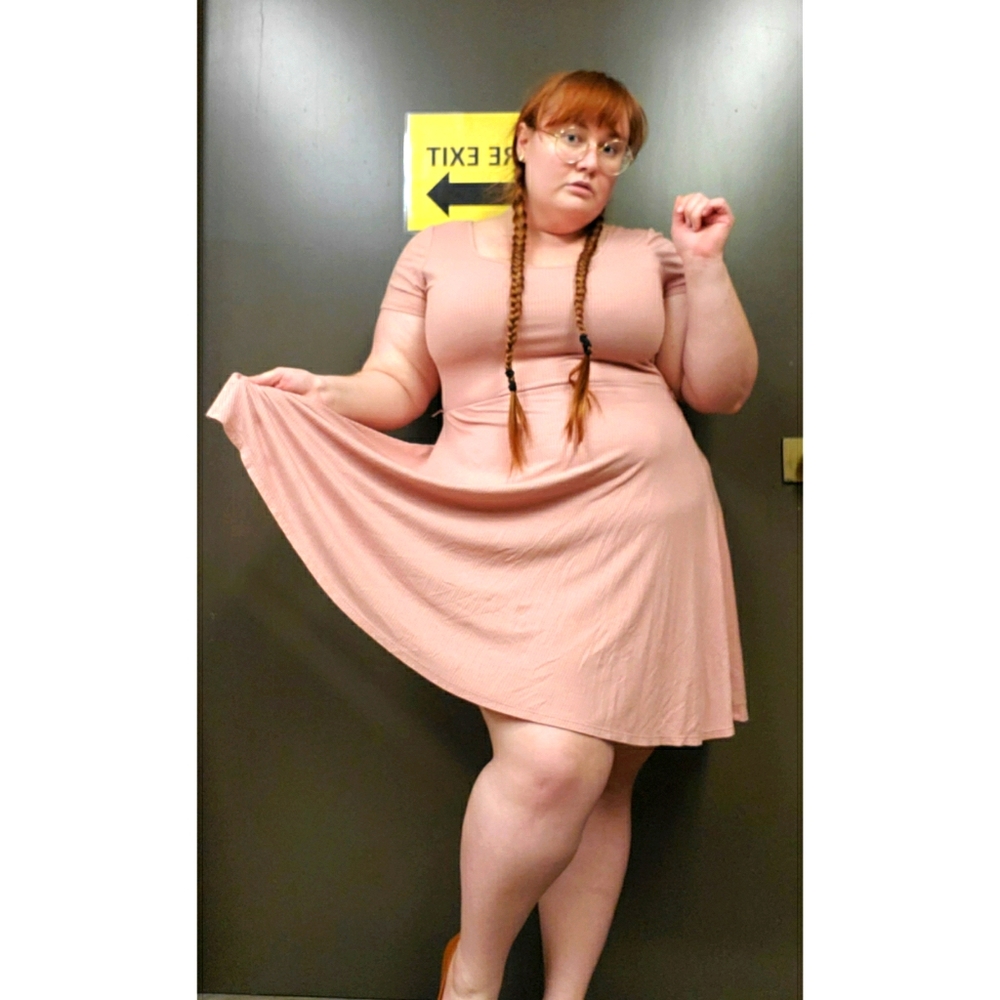 SOLD Forever 21 Plus Size Pink Skater Dress Size